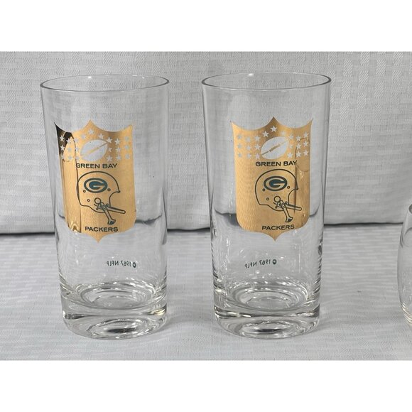 Green Bay Packers NFLP Vintage Glasses  (4)-2 1967 High Balls & 2 1968 Roly Poly - Picture 16 of 16